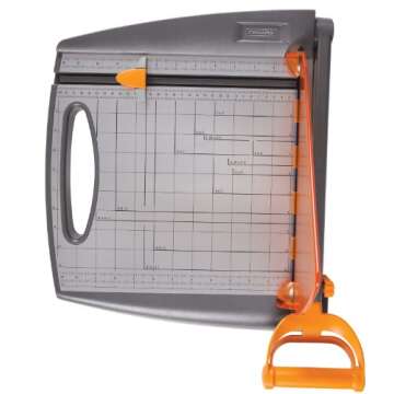 Fiskars Deluxe Bypass Paper Cutter with Safety Guard - Guillotine Trimmer - 12" Cut Length - Aluminum Cutting Surface - Arts & Crafts Tool for Scrapbooking