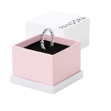 Pandora Band of Hearts Ring for Women - Stackable Sterling Silver Size 7 Gift Box