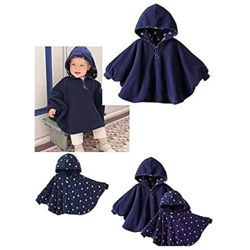 Warm Double-Sided Poncho Coat for Toddlers - TSWRK