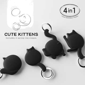 ELETIUO 4 Pack Airtag Holder Compatible with AirTag,Silicone Waterproof Drop Shockproof Protective A...