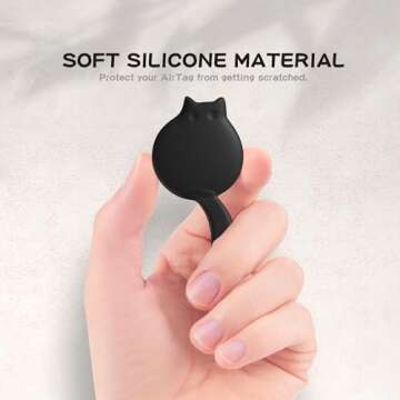 ELETIUO 4 Pack Airtag Holder Compatible with AirTag,Silicone Waterproof Drop Shockproof Protective Air Tag Case with Keychain,Scratch Resistant for Pet Tracking,Kids,Bags,Keys,Luggage,Black