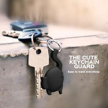 ELETIUO 4 Pack Airtag Holder Compatible with AirTag,Silicone Waterproof Drop Shockproof Protective Air Tag Case with Keychain,Scratch Resistant for Pet Tracking,Kids,Bags,Keys,Luggage,Black