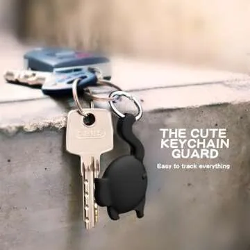 ELETIUO 4 Pack Airtag Holder Compatible with AirTag,Silicone Waterproof Drop Shockproof Protective Air Tag Case with Keychain,Scratch Resistant for Pet Tracking,Kids,Bags,Keys,Luggage,Black