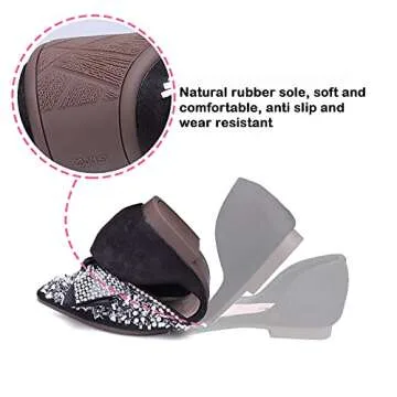 Stylish QXCGDYXT Rhinestone Dress Flats for Women