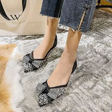 Stylish QXCGDYXT Rhinestone Dress Flats for Women