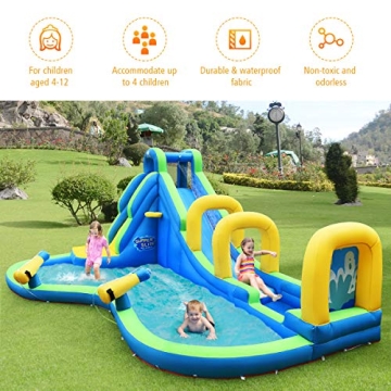 BOUNTECH Inflatable Water Slide for Backyard Summer Fun