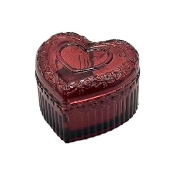 Charming Heart Shape Glass Jewelry Box for Women