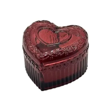 Charming Heart Shape Glass Jewelry Box for Women