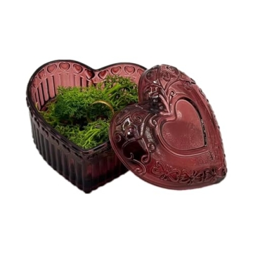 Charming Heart Shape Glass Jewelry Box for Women