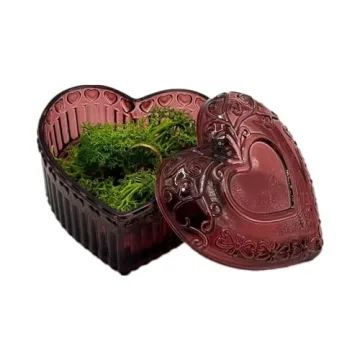 Charming Heart Shape Glass Jewelry Box for Women