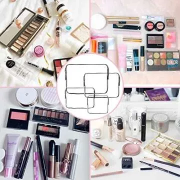 EVDIAGD TSA-Approved Clear Cosmetic Bag, 4 Pcs Waterproof Clear Plastic Cosmetic Makeup Bags, Transparent Packing Organizer Storage Bags.Christmas Gift for Mother,Wife,Grilfriends(Black).