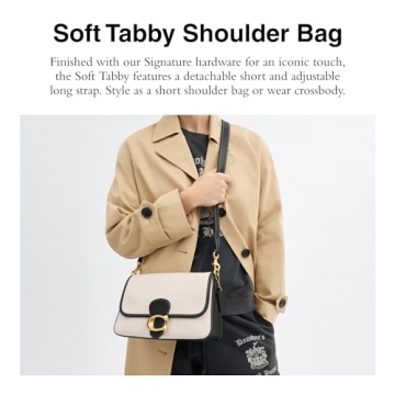 Coach Soft Tabby Bag Salt Stone Black Stylish Versatile