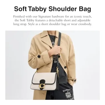 Coach Soft Tabby Bag Salt Stone Black Stylish Versatile