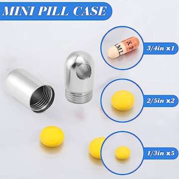 Package Stainless Steel Case Keychain, Small Box Bottle Holder, Stainless Steel Pocket for Men Purse Pocket Outdoor EDC Tool Kit (Capsule Compartment)