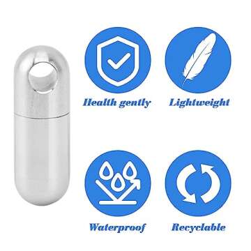 Package Stainless Steel Case Keychain, Small Box Bottle Holder, Stainless Steel Pocket for Men Purse Pocket Outdoor EDC Tool Kit (Capsule Compartment)