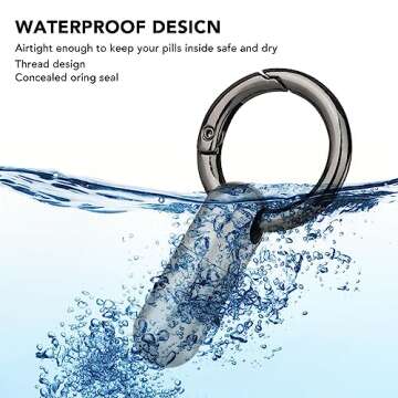 Package Stainless Steel Case Keychain, Small Box Bottle Holder, Stainless Steel Pocket for Men Purse Pocket Outdoor EDC Tool Kit (Capsule Compartment)