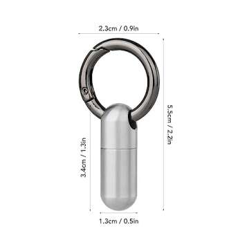 Package Stainless Steel Case Keychain, Small Box Bottle Holder, Stainless Steel Pocket for Men Purse Pocket Outdoor EDC Tool Kit (Capsule Compartment)