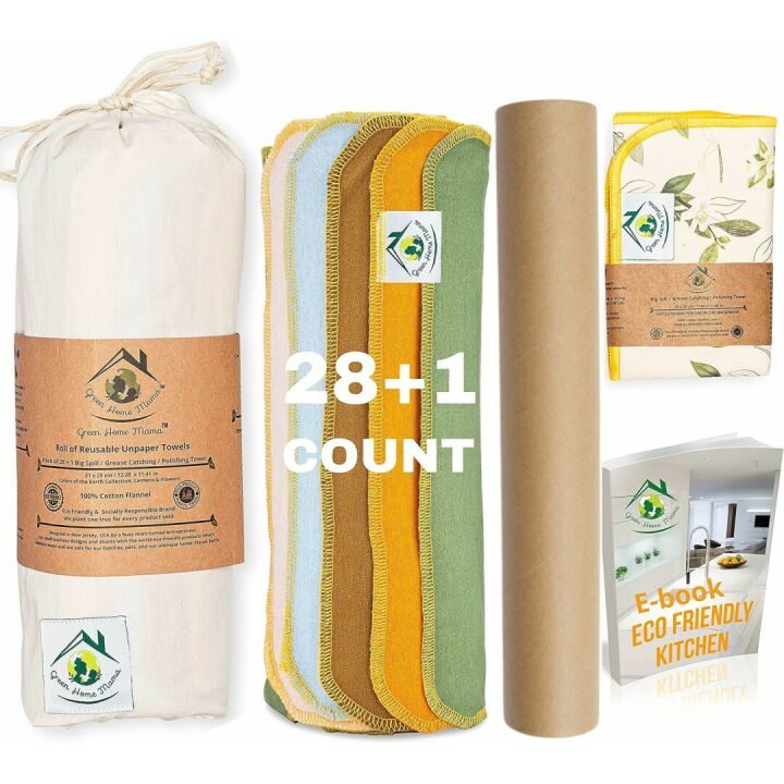 Eco Friendly Reusable Paper Towels Roll - 29 Pack