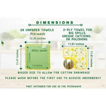 Eco Friendly Reusable Paper Towels Roll - 29 Pack