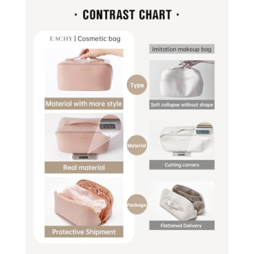 EACHY Travel Makeup Bag for Stylish Organization