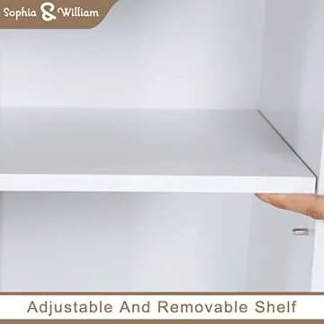 Sophia & William Shoe Bench with Cushion and 8 Compartments, Entryway Storage Bench Freestanding Shoe Cabinet Rack with Adjustable Shelves, Total Load Capacity: 400 lbs (Top 200 lbs), White