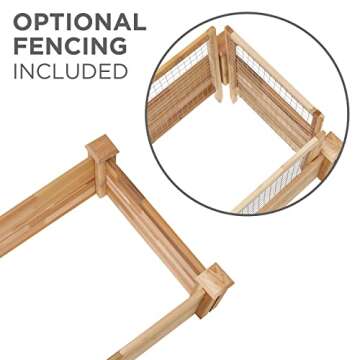 Jumbl Raised Canadian Cedar Garden Bed | Elevated Wood Planter for Growing Fresh Herbs, Vegetables, ...