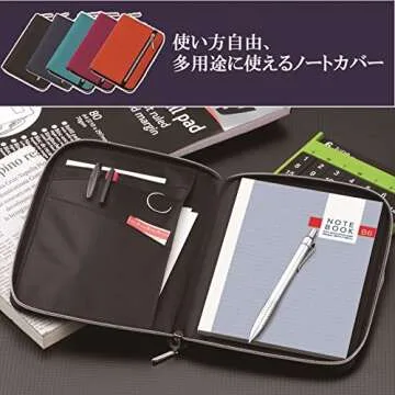 レイメイ藤井 Raymei Fujii CN182B Notebook Cover A5 Nilon Multi-Cover Notebook Black
