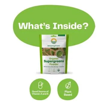 Amazing Grass Super Greens Booster for Daily Energy and Nutrition
