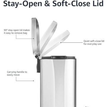 Elegant 30L Stainless Steel Trash Can with Pedal