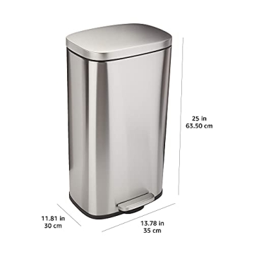 Elegant 30L Stainless Steel Trash Can with Pedal