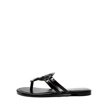 DREAM PAIRS Flip Flops for Women Comfortable Thong Flat Sandals for Summers Dress Beach,Size 6,Black...