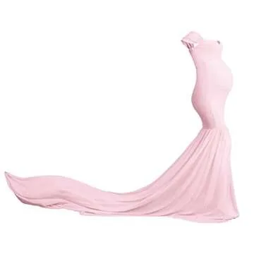 Women Maternity Dress for Photography Mermaid Off Shoulder Elegant Fitted Chiffon Gown Baby Shower P...