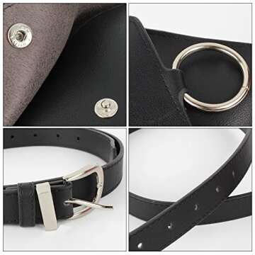 Chic Women Mini PU Leather Belt Waist Bag for Everyday Use
