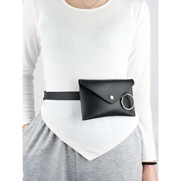 Chic Women Mini PU Leather Belt Waist Bag for Everyday Use