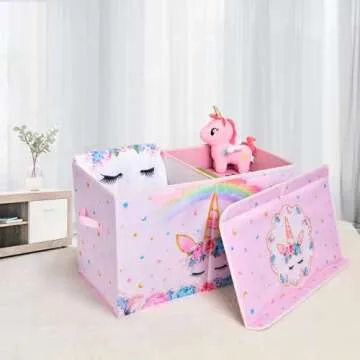 WERNNSAI Toy Box for Girls - Collapsible Storage Bin