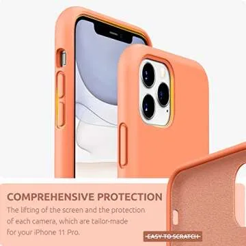 SURPHY Compatible with iPhone 11 Pro Max Case 6.5 inches, Thickened Liquid Silicone Phone Case (with Microfiber Lining) for iPhone 11 Pro Max 2019, Peach