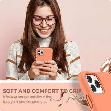 SURPHY Compatible with iPhone 11 Pro Max Case 6.5 inches, Thickened Liquid Silicone Phone Case (with Microfiber Lining) for iPhone 11 Pro Max 2019, Peach