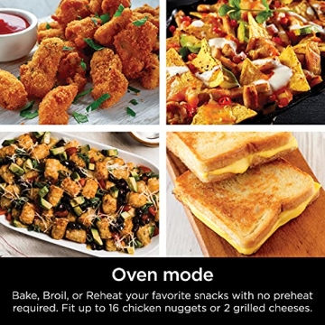 Ninja ST101 Foodi 2-in-1 Flip Toaster, 2-Slice Capacity, Compact Toaster Oven, Snack Maker, Reheat, Defrost, 1500 Watts, Stainless Steel, 6 Functions