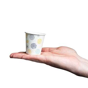 GUSTO [3 oz. - 300 Count Small Paper Cups, Disposable Mini Bathroom Mouthwash Cups - Eco-Friendly and Versatile - Floral (Formerly Comfy Package)