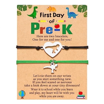 Mother Son Dinosaur Bracelet - First Day of School Matching Gift