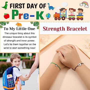 Mother Son First Day School Dinosaur Bracelet Gift