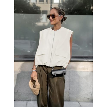 Fhniepan Women’s Stylish Cargo Vest with Pockets