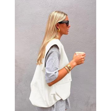 Fhniepan Women’s Stylish Cargo Vest with Pockets