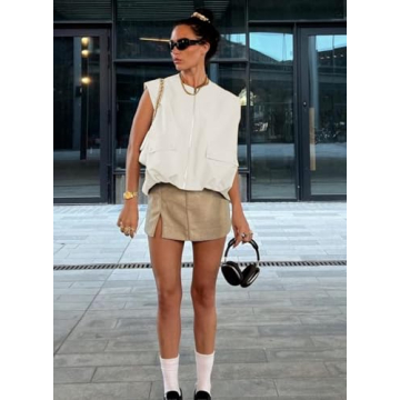 Fhniepan Women’s Stylish Cargo Vest with Pockets