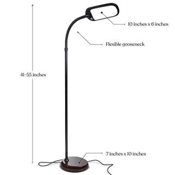 Brightech Litespan Slim LED Lamp, Modern Floor Reading Lamp Over Chair for Living Rooms & Offices, T...