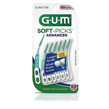 GUM Soft-Picks Advanced Dental Picks for Clean Teeth and Healthy Gums, 90ct (3pk)