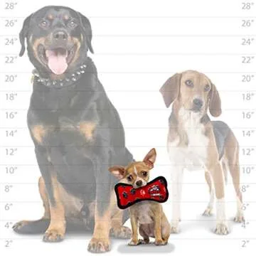 TUFFY - World's Tuffest Soft Dog Toy - Ultimate Bone-Squeakers - Multiple Layers. Made Durable, Strong & Tough. Interactive Play Dog Toy (Tug, Toss & Fetch). Machine Washable & Floats (JR, Red Paw).