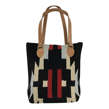 Huntley Equestrian Southwestern Aztec Black Tote - Stylish & Durable