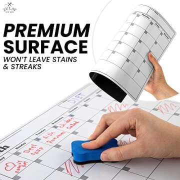 Zulay Kitchen Magnetic Whiteboard Calendar Kit - Organize Today!