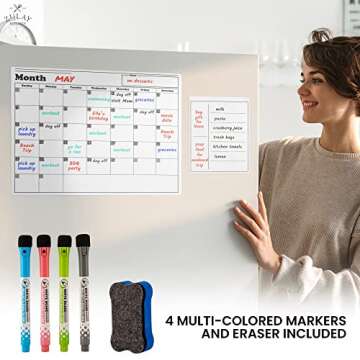 Zulay Kitchen Magnetic Whiteboard Calendar Kit - Organize Today!